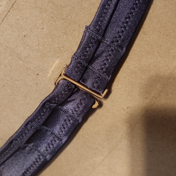 Beautiful shiny gray bikini  large bottoms top is 34B bonus pair of bottoms - Picture 4 of 7